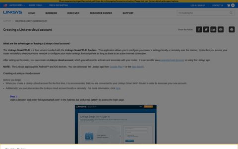 Linksys Official Support - Creating a Linksys cloud account