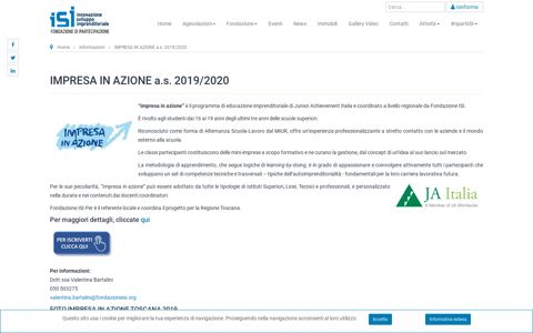 IMPRESA IN AZIONE a.s. 2019/2020 - Fondazione ISI ...