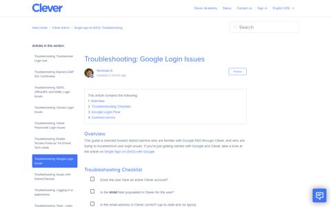 Troubleshooting: Google Login Issues – Help Center
