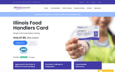 $7.95 | Illinois Food Handlers Card | eFoodHandlers®