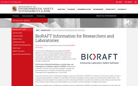 BioRAFT Information | UMD -Department of Environmental ...