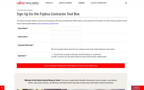 Sign Up for the Fujitsu Contractor Tool Box