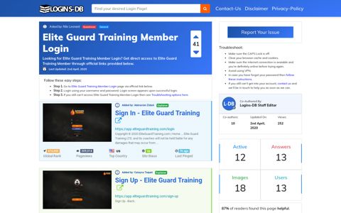 Elite Guard Training Member Login - Logins-DB