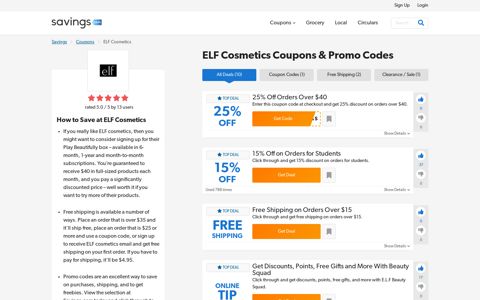 15% Off ELF Cosmetics Coupons, Promo Codes & Deals ...