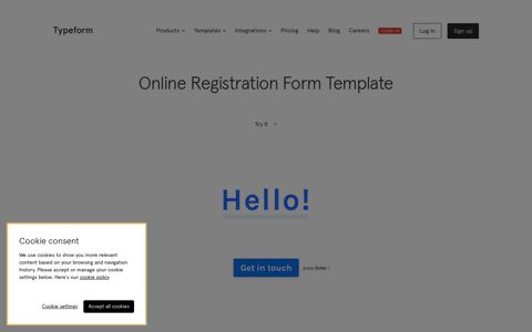 Free Online Registration Form Template - Typeform