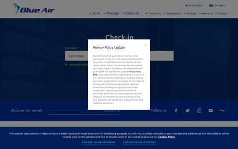 Online Check-in | Web check-in - Blue Air