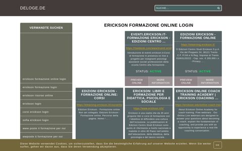 erickson formazione online login - Allgemeine Informationen zum ...