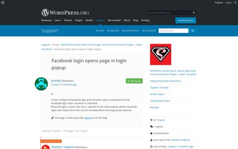 Facebook login opens page in login popup | WordPress.org