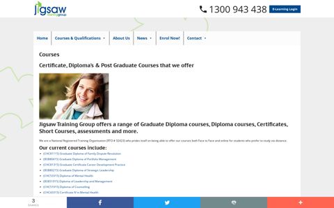 Graduate Diploma, Diploma & Short Courses - Jigsaw ...
