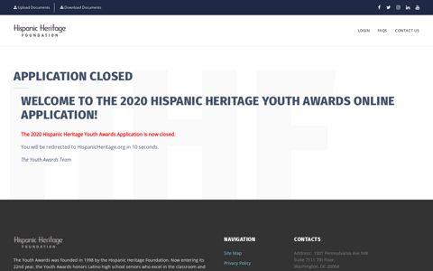 Hispanic Heritage Youth Awards - Login