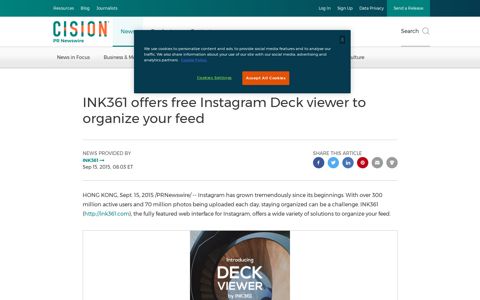 INK361 offers free Instagram Deck viewer to organize your feed