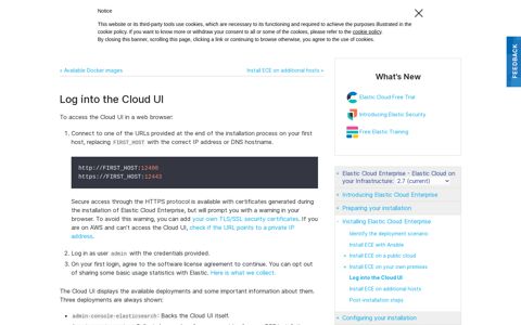 Log into the Cloud UI | Elastic Cloud Enterprise Reference [2.7 ...