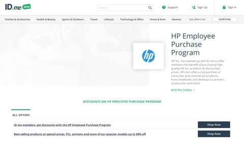 HP Employee Purchase Program Discounts | ID.me Shop