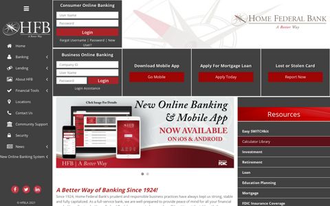 Home Federal Bank: Home Page