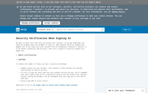 Security Verification When Signing In | LinkedIn Help