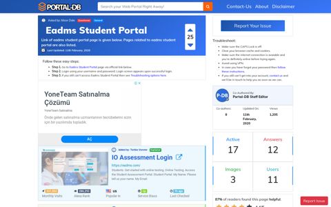 Eadms Student Portal