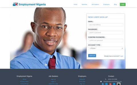 User Sign Up | Employment Nigeria