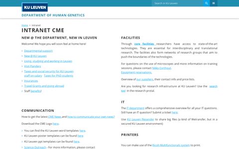 Intranet CME – Department of Human Genetics