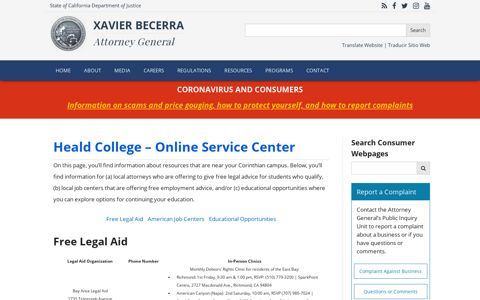 Heald College – Online Service Center | State of California ...