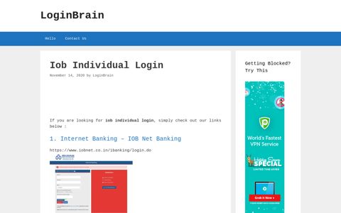 Iob Individual Internet Banking - Iob Net Banking - LoginBrain
