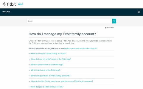 How do I manage my Fitbit family account? - Fitbit Help