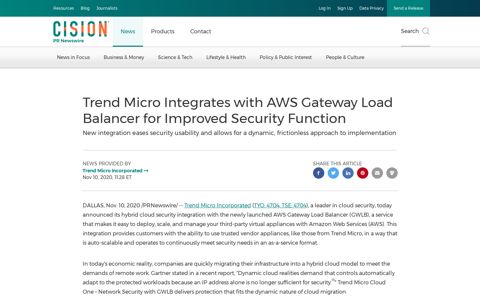 Trend Micro Integrates with AWS Gateway Load Balancer for ...