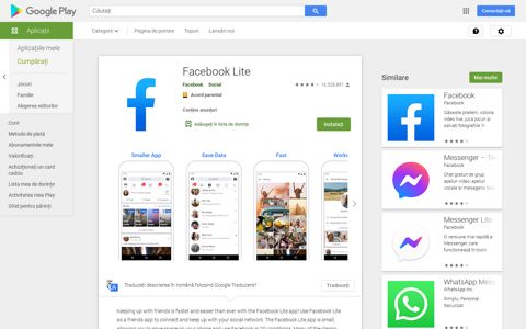 Facebook Lite – Aplicații pe Google Play