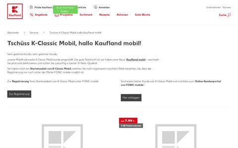 K-Classic Mobil wurde eingestellt | Kaufland