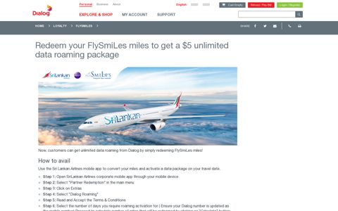 Redeem your FlySmiLes miles to get a $5 unlimited data ...