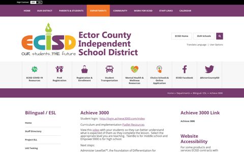 Bilingual / ESL / Achieve 3000 - Ector County ISD