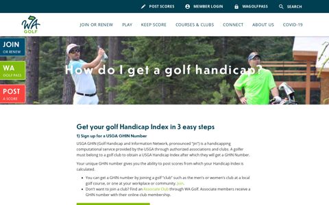 Get your GHIN Handicap - Washington Golf (WA Golf)