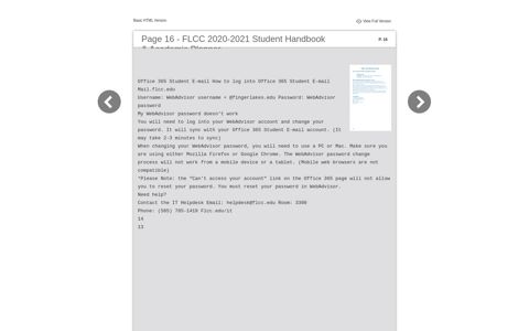 FLCC 2020-2021 Student Handbook & Academic Planner