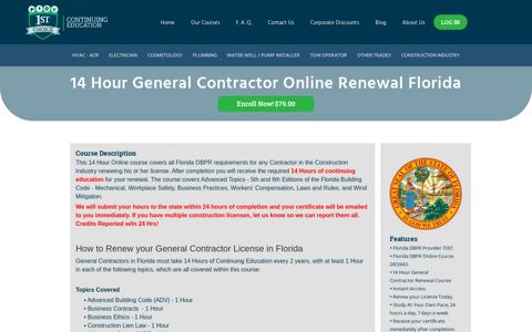 Florida 14 HR General Contractor Course 🥇 Online License ...