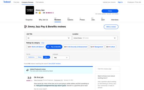 Working at Jimmy Jazz: 98 Reviews about Pay & Benefits ...
