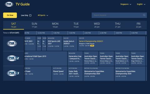 The Official TV Listings for FOX Sports, FOX Sports 2, FOX ...