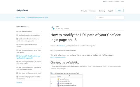 How to modify the URL path of your GpsGate login page on IIS ...
