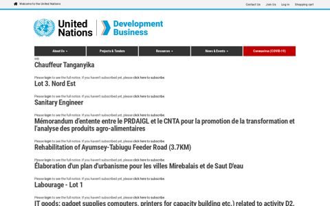 World Bank - Development Business - the United Nations