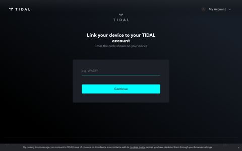 Link your device to your TIDAL account