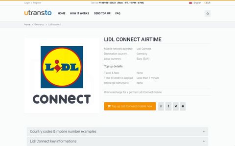 Lidl Connect Topup Details - utransto