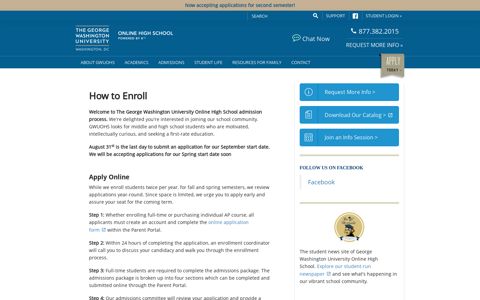How to enroll - George Washington University Online High ...