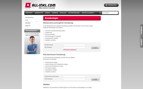 ALL-INKL.COM Login: MembersArea, KAS, Webmail & WebFTP