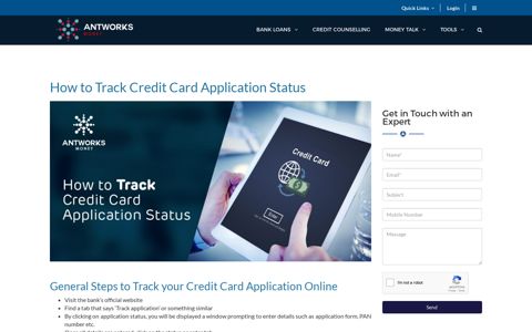 How to Track Credit Card Application Status - Antworks Money