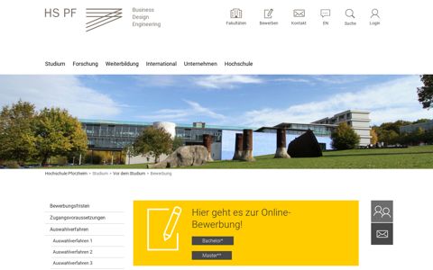 Bewerbung - Hochschule Pforzheim