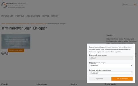 Terminalserver Login: Einloggen - GESIS Gesellschaft für ...