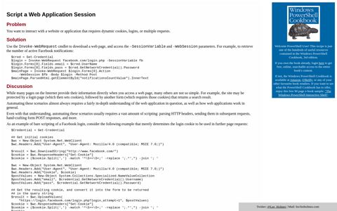 Script a Web Application ... - Windows PowerShell Cookbook