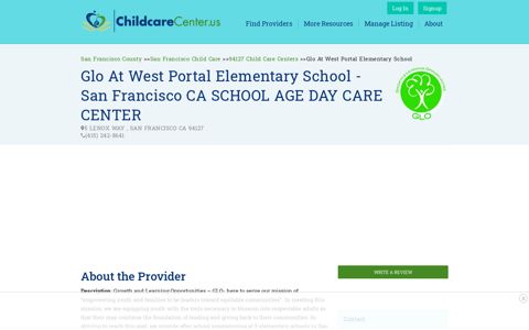 Glo At West Portal Elementary School | SAN FRANCISCO CA