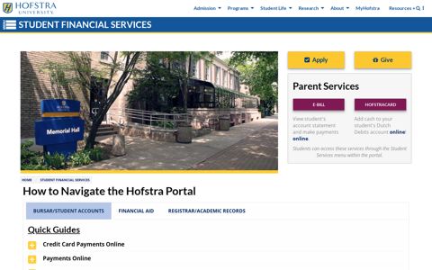 Navigate the Hofstra Portal | Hofstra | New York