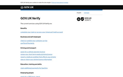 Verify services - GOV.UK Verify - GOV.UK