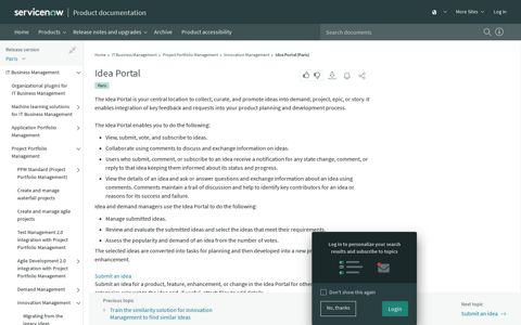 Idea Portal | ServiceNow Docs
