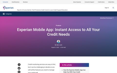 Experian Mobile App: Instant Access to All Your Credit Needs